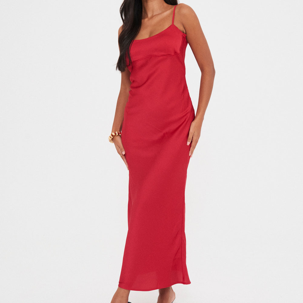 SATIN SEAM DETAIL SLIP DRESS