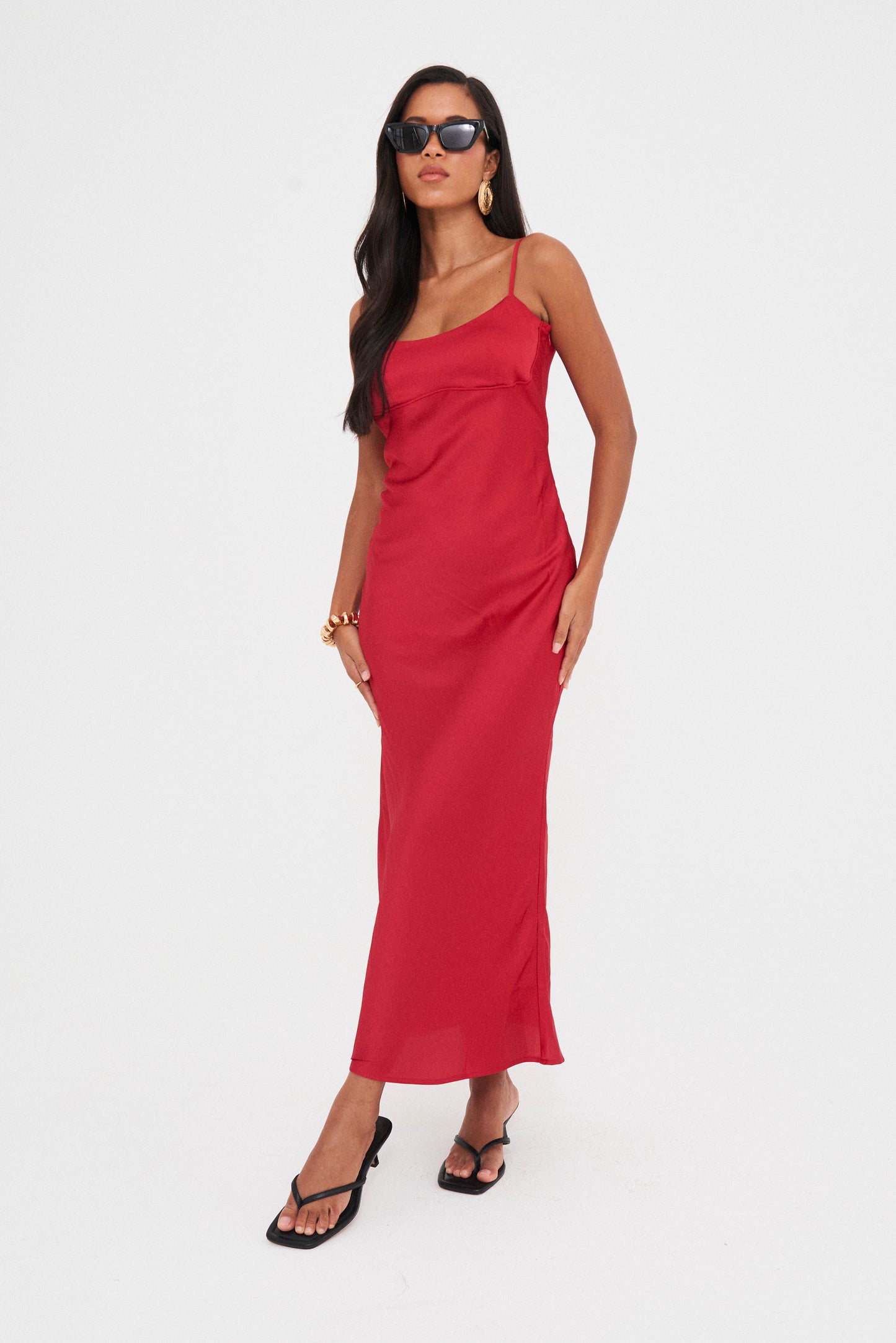 Satin Red Dress