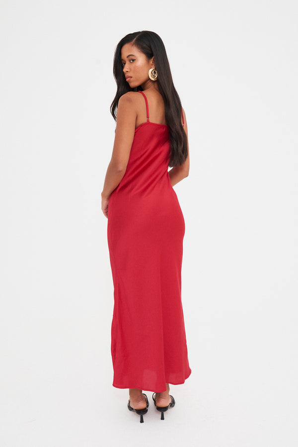 SATIN SEAM DETAIL SLIP DRESS