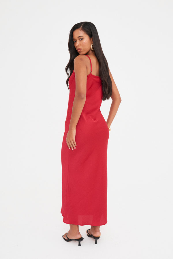 SATIN SEAM DETAIL SLIP DRESS