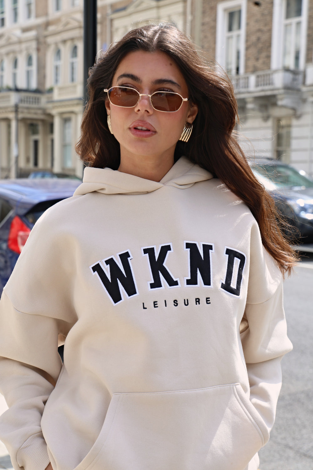 WKND Oversized Hoodie in Stone