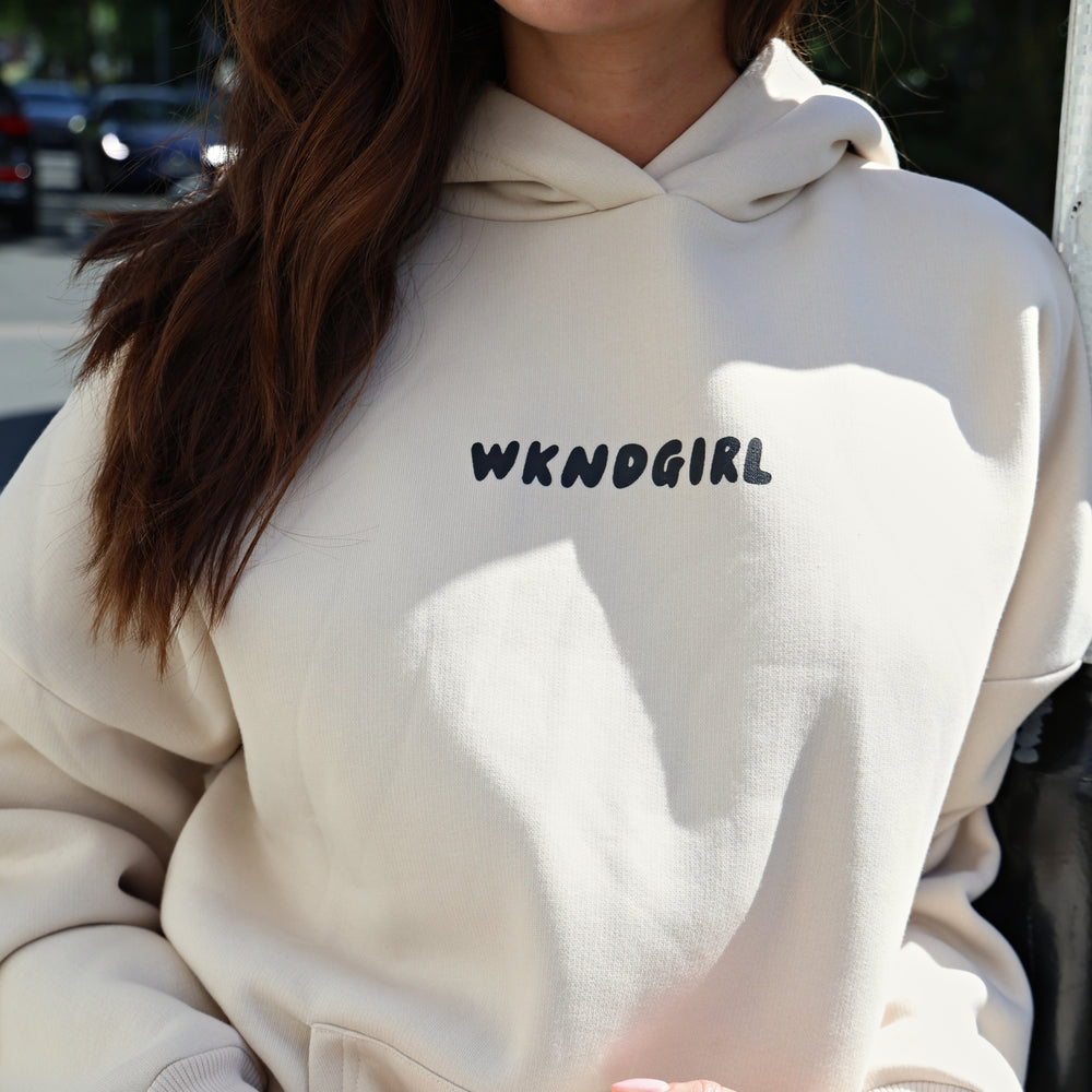 
                      
                        WKND Girl Official Oversized Hoodie in Stone
                      
                    