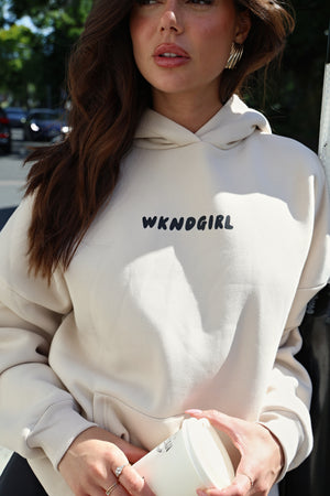 WKND Girl Official Oversized Hoodie in Stone