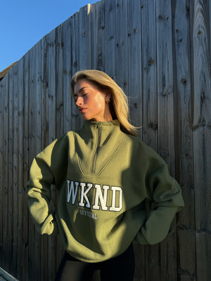 WKND HALF ZIP SWEAT