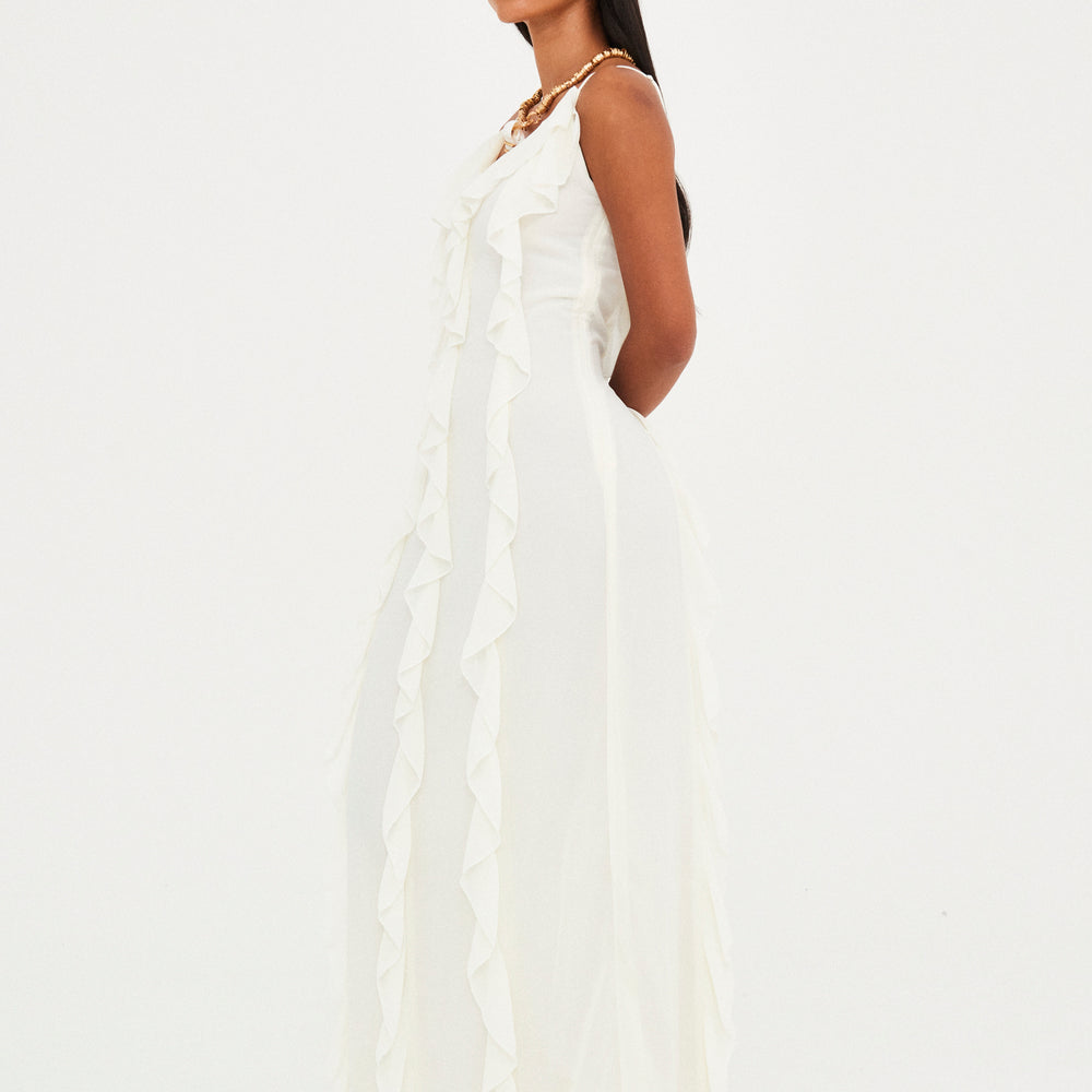 
                      
                        RUFFLE CHIFFON MAXI DRESS
                      
                    