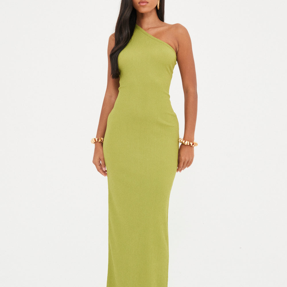 
                      
                        TEXTURED ONE SHOULDER MAXI DRESS
                      
                    