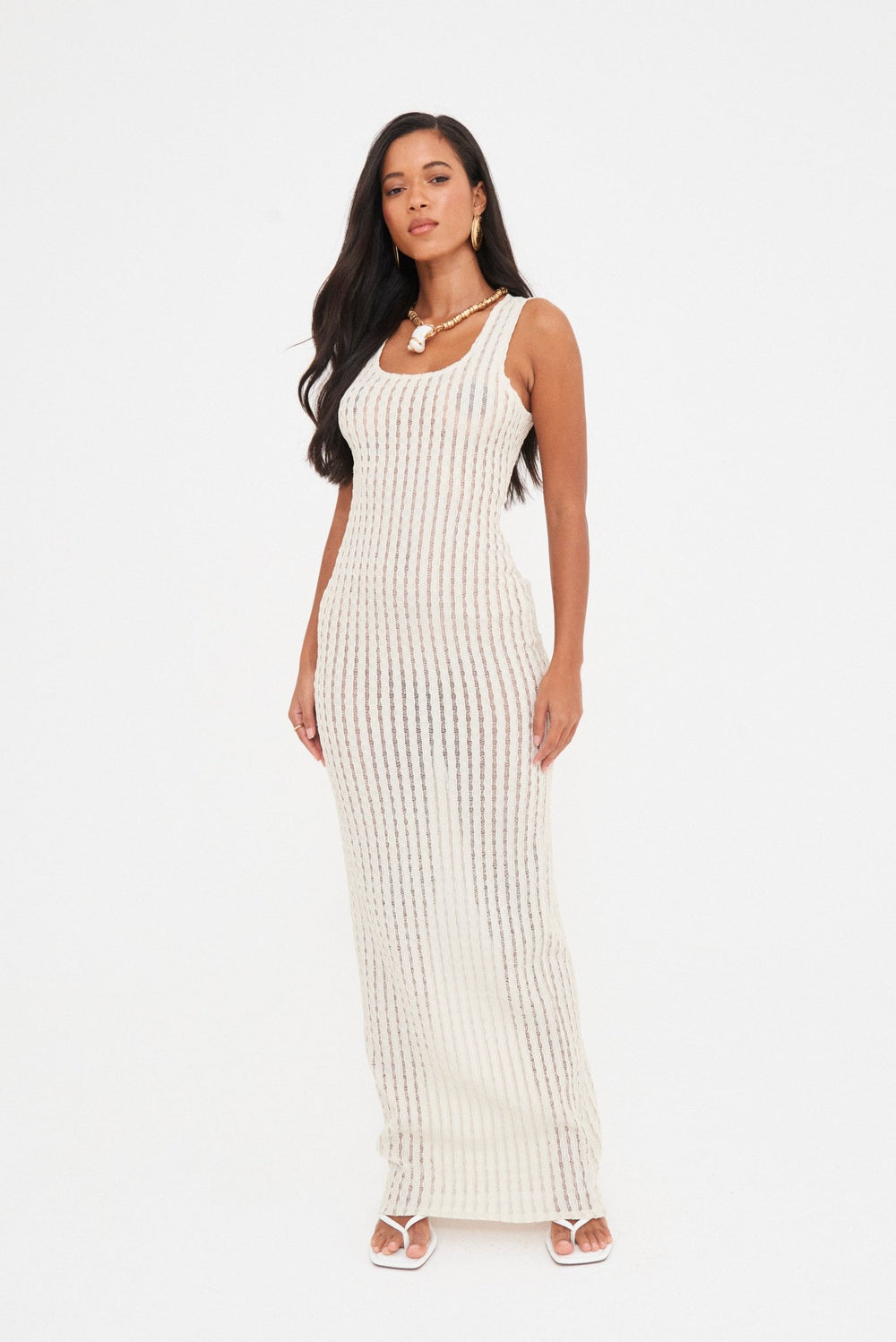 CROCHET COLUMN MAXI DRESS