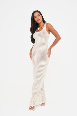 CROCHET COLUMN MAXI DRESS