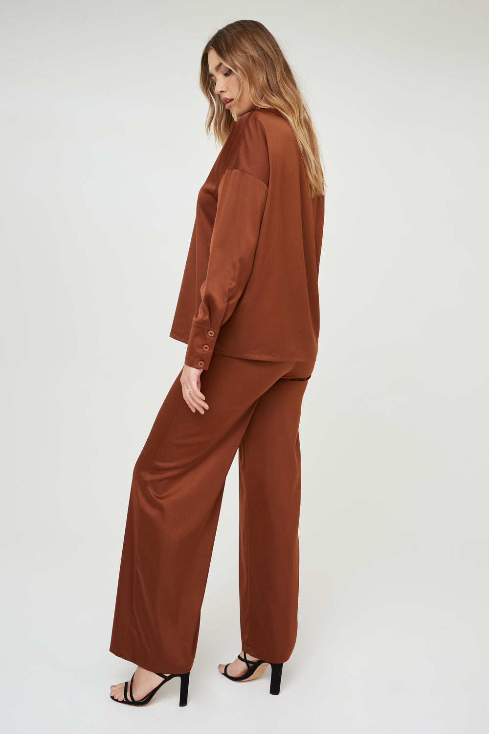 SATIN WIDE LEG TROUSERS