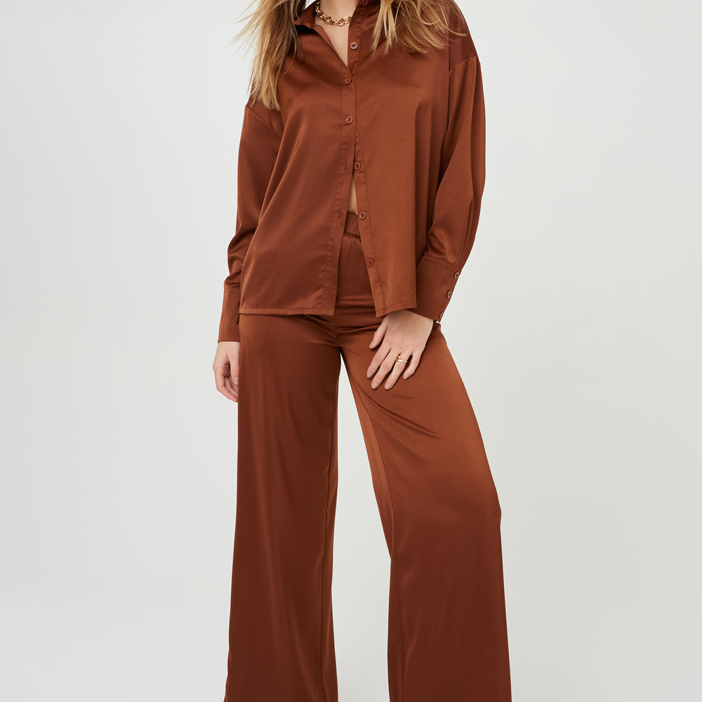 SATIN WIDE LEG TROUSERS