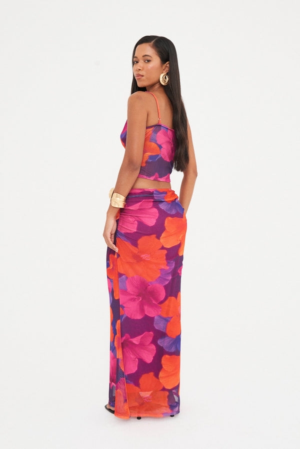 FLORAL MESH CAMI & MAXI CO-ORD