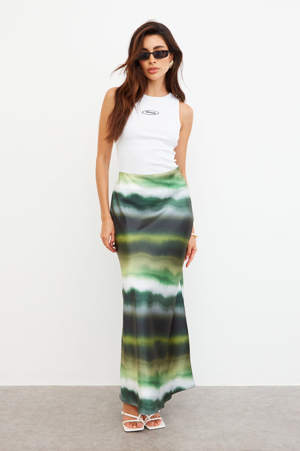 OMBRE SATIN MAXI SKIRT