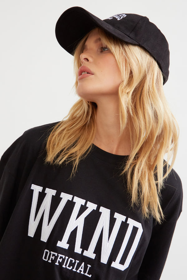 WKND EMBROIDERED OVERSIZE CONTRAST T-SHIRT