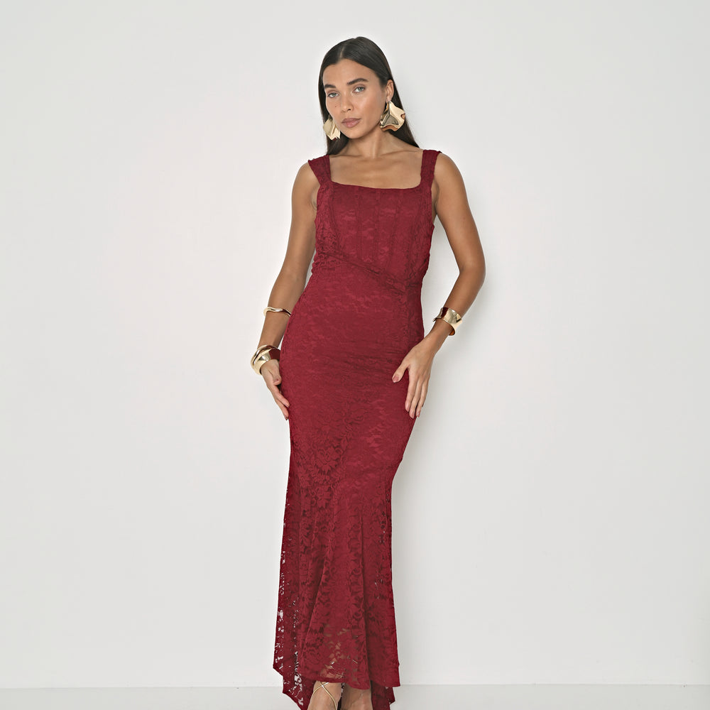 
                      
                        LACE DRAPE MAXI DRESS
                      
                    