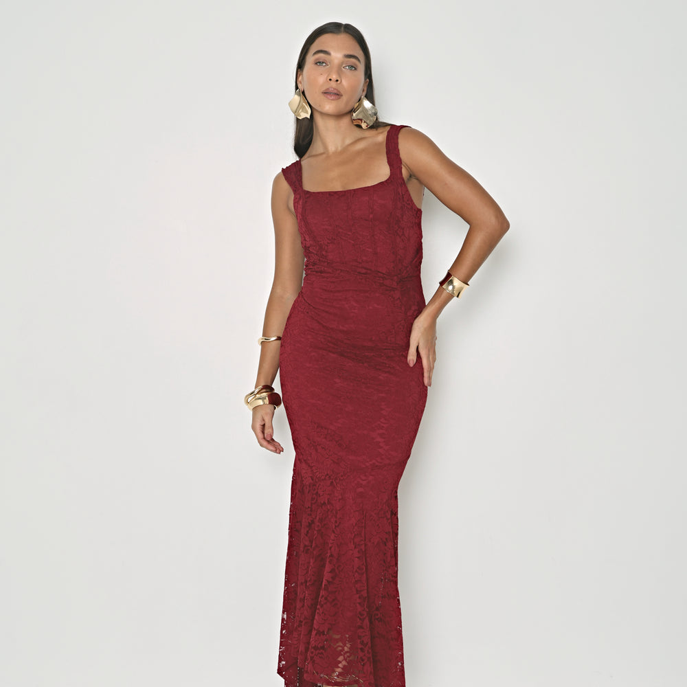 
                      
                        LACE DRAPE MAXI DRESS
                      
                    