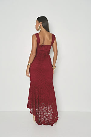 LACE DRAPE MAXI DRESS
