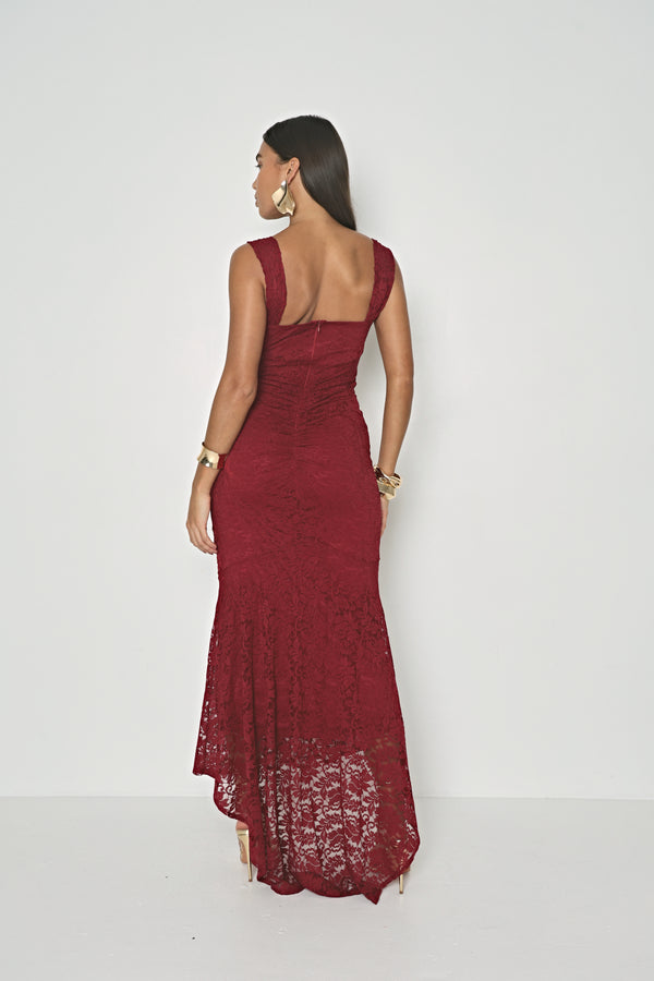 LACE DRAPE MAXI DRESS