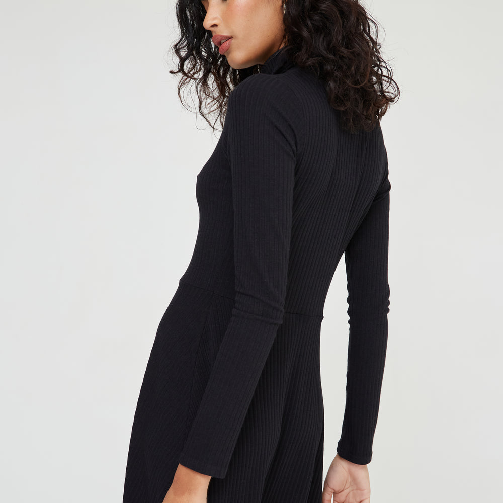 
                      
                        SOFT RIB ROLL NECK SKATER DRESS
                      
                    