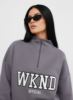 WKND HALF ZIP SWEAT