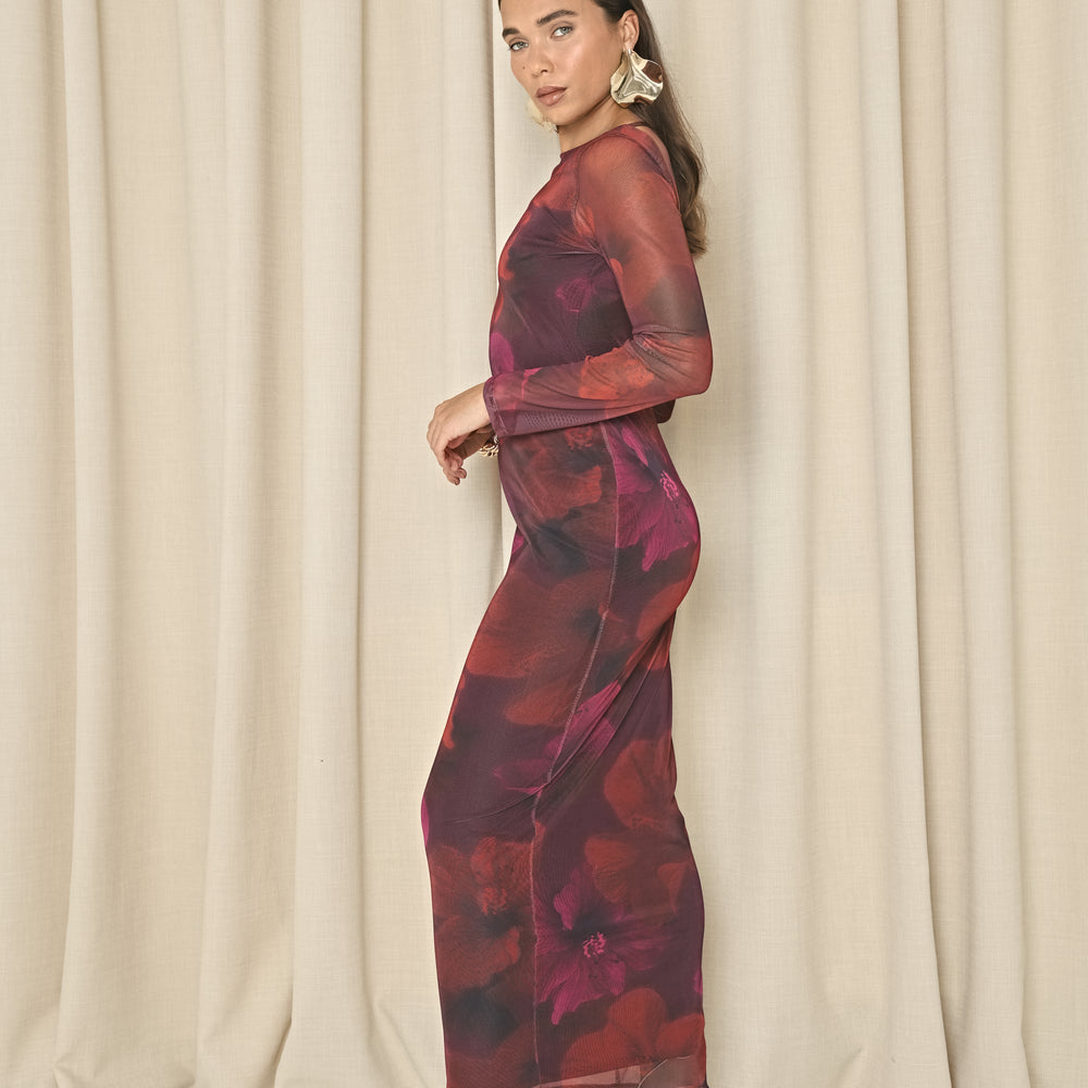 
                      
                        ABSTRACT MESH MAXI DRESS
                      
                    