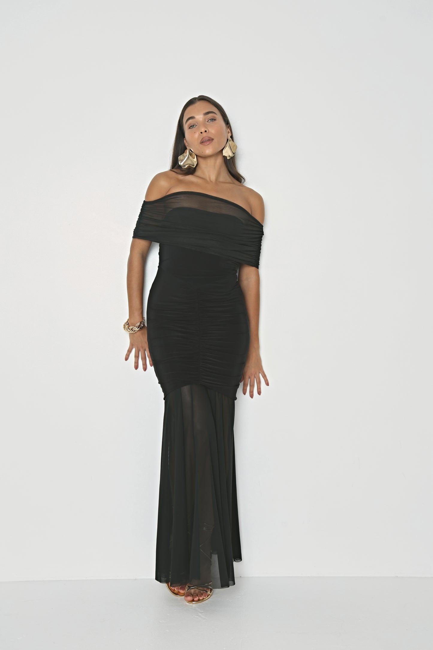 BARDOT MESH MAXI DRESS